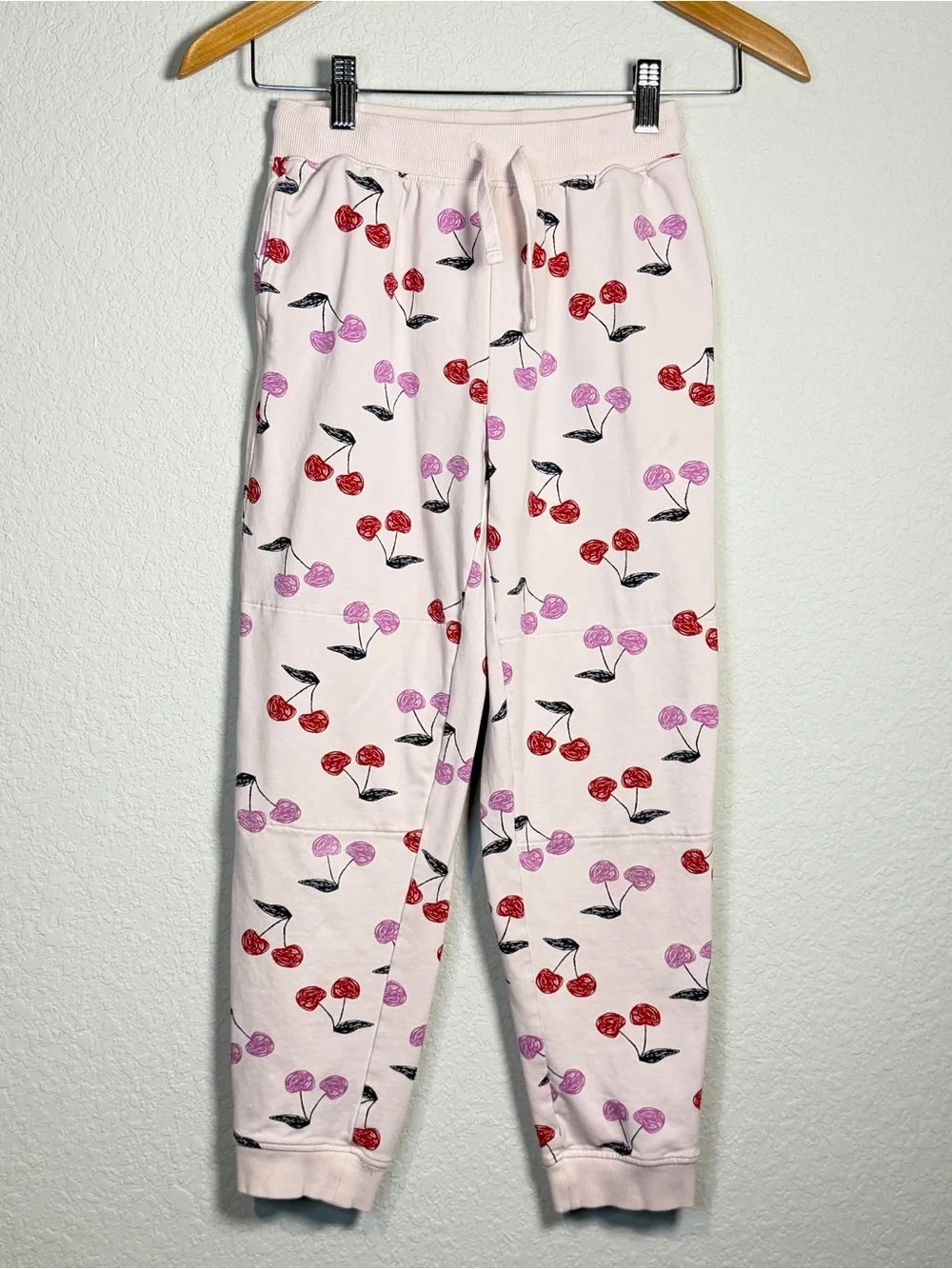 Quince Pink Cherry-Print Jogger Pants